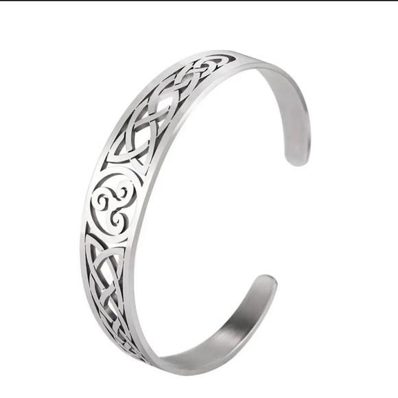 Other - NEW Silver Stainless Steel Norse/ Viking Triskelle Adjustable Cuff/ Bangle